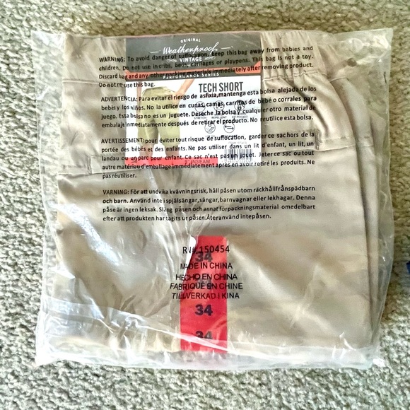 Weatherproof Vintage Men’s Tech Shorts 2 Pack Blue & Tan Bundle Size 34 BNWT - Picture 7 of 11